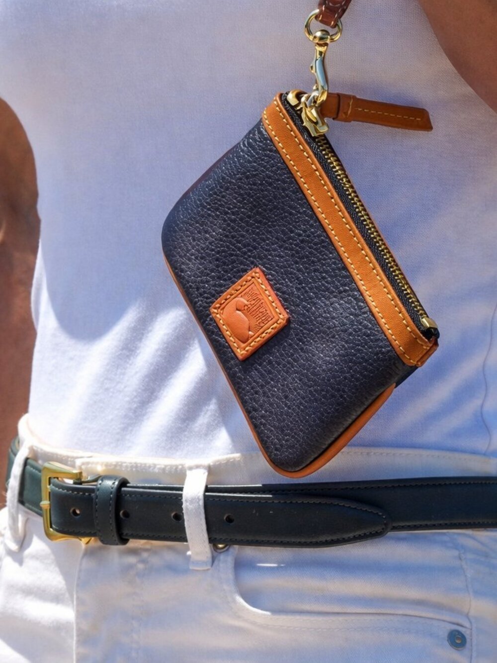 NEW, Vintage D&B Pebble Coin Purse with Detachable Strap